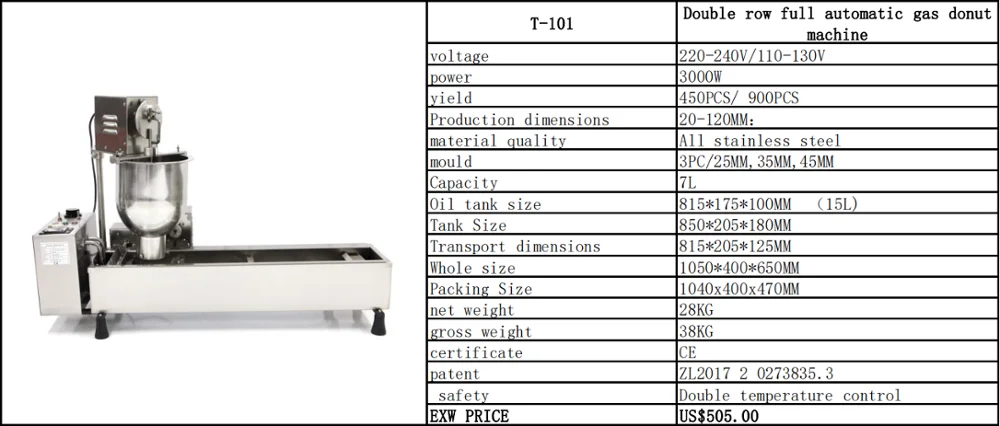 High Quality Electric Single row Automatic 3 moulds donut maker/  Mini Donut Machine # T 101