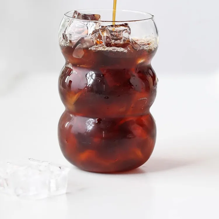 12oz 18oz Handmade Glassware Spiral Shaped Drinking Glasses For Water Soda Tea