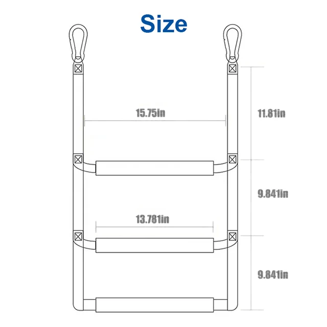 Guosong Marine Boat Rope Ladder Nylon 3 Steps 4 Steps Ladder Accessories for Boat Yacht