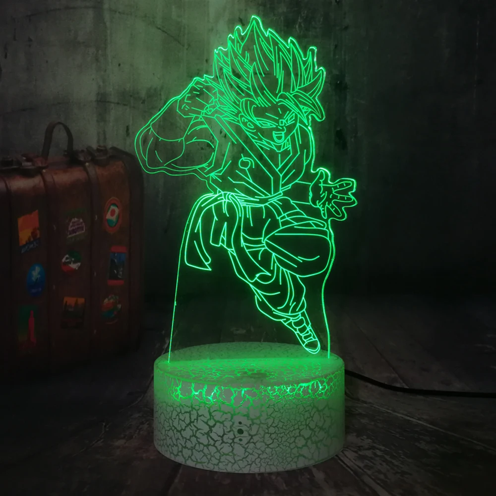 Gift Toy Japanese Anime Dragon Ball Z Son Goku Kakarotto Attack Crack base Touch 3D LED Kids Night Light Moon Lamp Home Decor