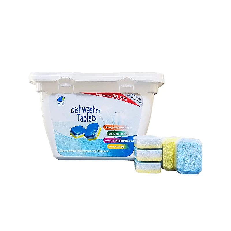 Dishwasher Soap Tablet Cleaner Strong Oil Stain Removal Descaling Detergent Tablets Eco Dishwasher Cleaning Tablets