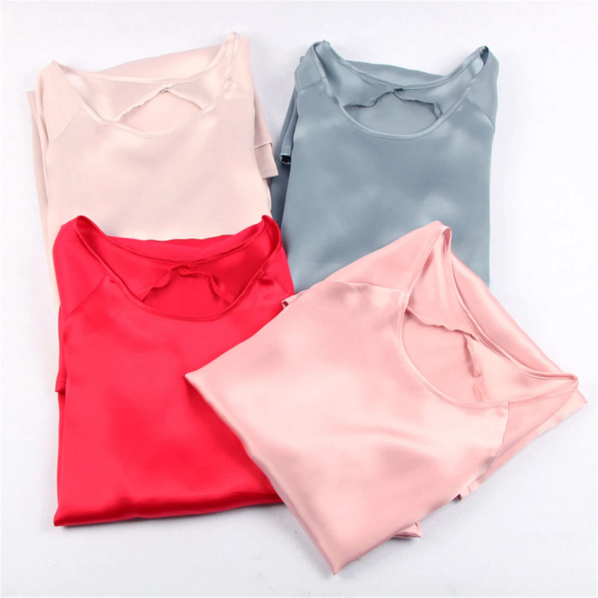 New 100% mulberry Natural silk sexy lingerie satin silk pajamas women for girl ladies sleepwear set nightwear pjs