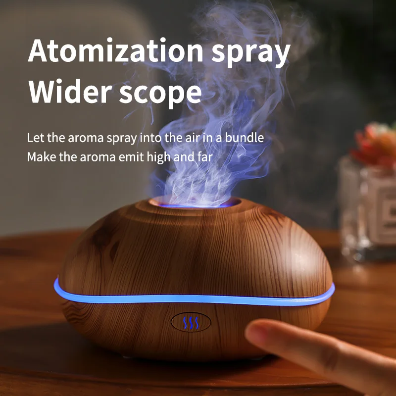 Aromatherapy Ultrasonic Atomizer Wood Essential Oil Diffuser Humidifier Portable Mini Humidifier Aroma Round