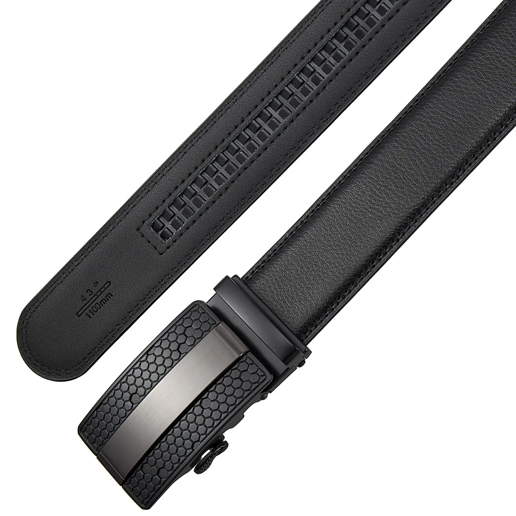 Factory OEM Brand Custom Mens Automatic Cowhide Leather Belts Leisure Fashion Ratchet Belt For Men Pants Waistband
