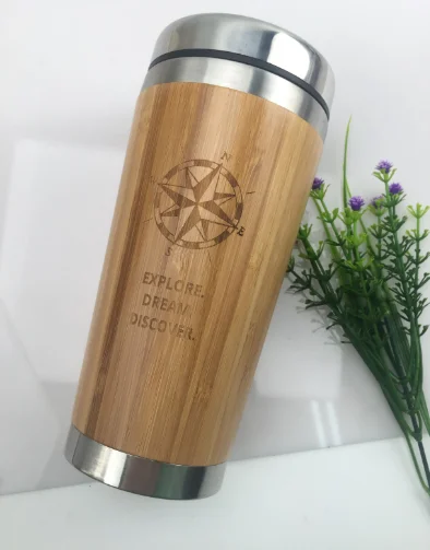 BG03 450ml Bamboo Cup Travel Car Holder Mugs with Seal Drinking Lid