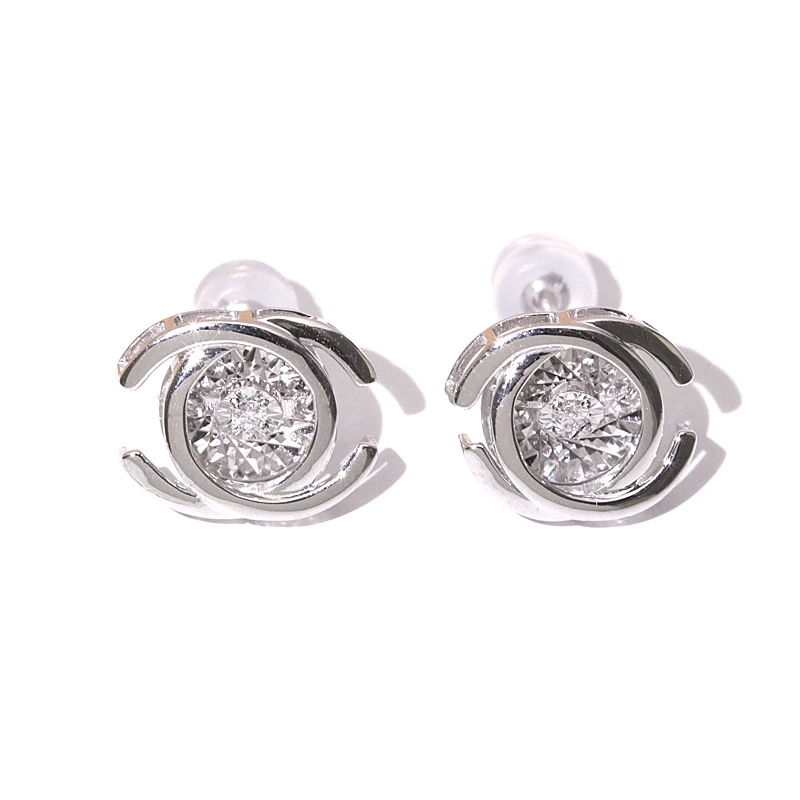
2020 women Platinum diamond jewelry Party Gifts double c stud earrings 
