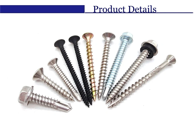 NS carbon steel galvanized outer hexagon self-tapping wood screws GB DIN571 hexagon head screws bolts Wooden case green blue
