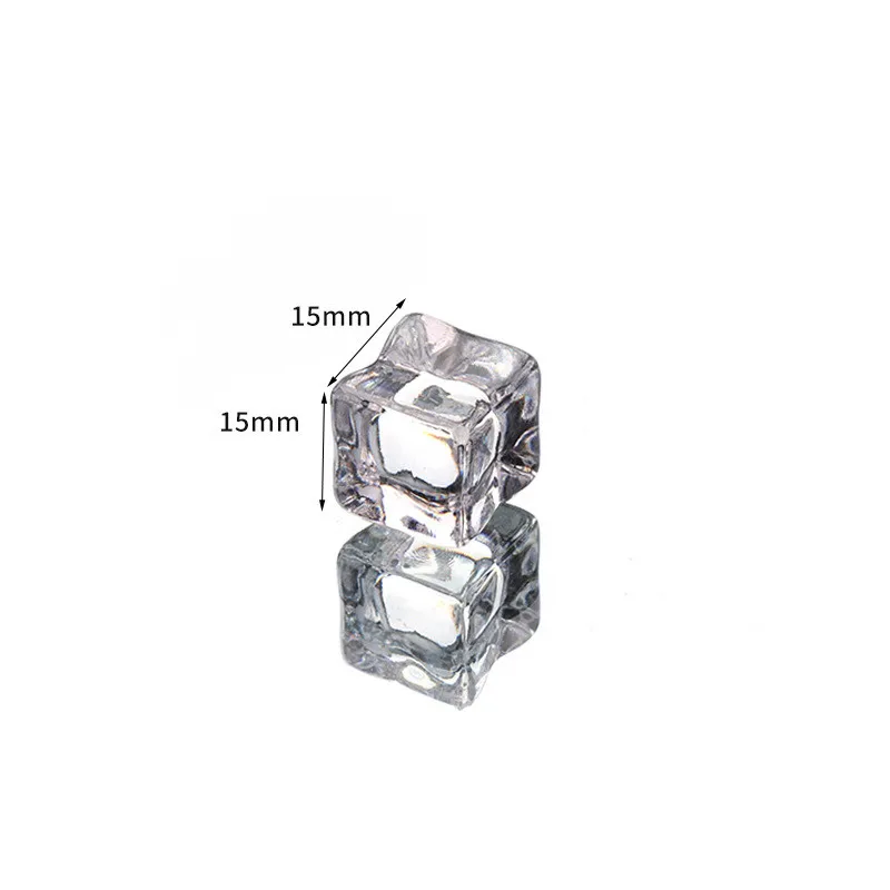 10mm 14mm 15mm 18mm 20mm 25mm 30mm 40 mm Clear Acrylic Irregular square Ice Cubes for bar Diy Crafts Slime toy
