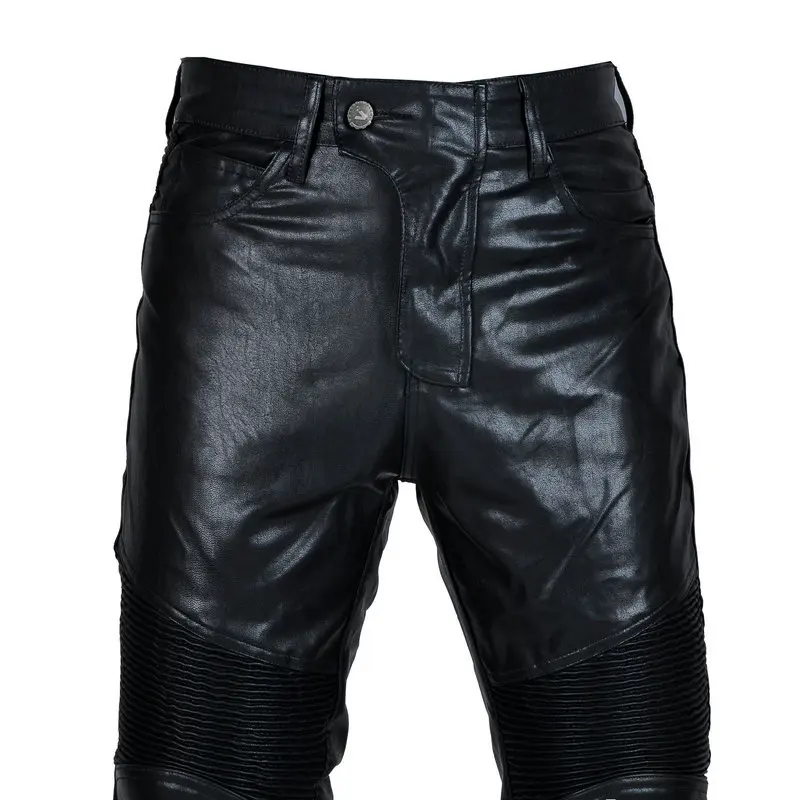 2024 new fall-proof leather pants four seasons casual wind-blocking waterproof fall-proof pants for men factory wholesale