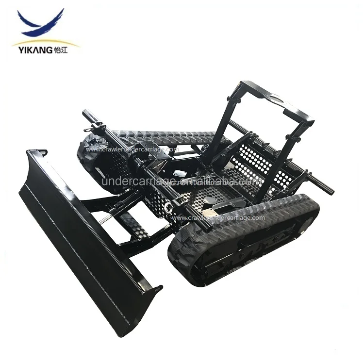 custom hydraulic system rubber track undercarriage with middle structural parts  for functional crawler fire-fighting robot