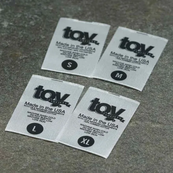 Custom Logo Woven Label Designs Jacquard Wash Care Labels and Hem Tags for Clothes