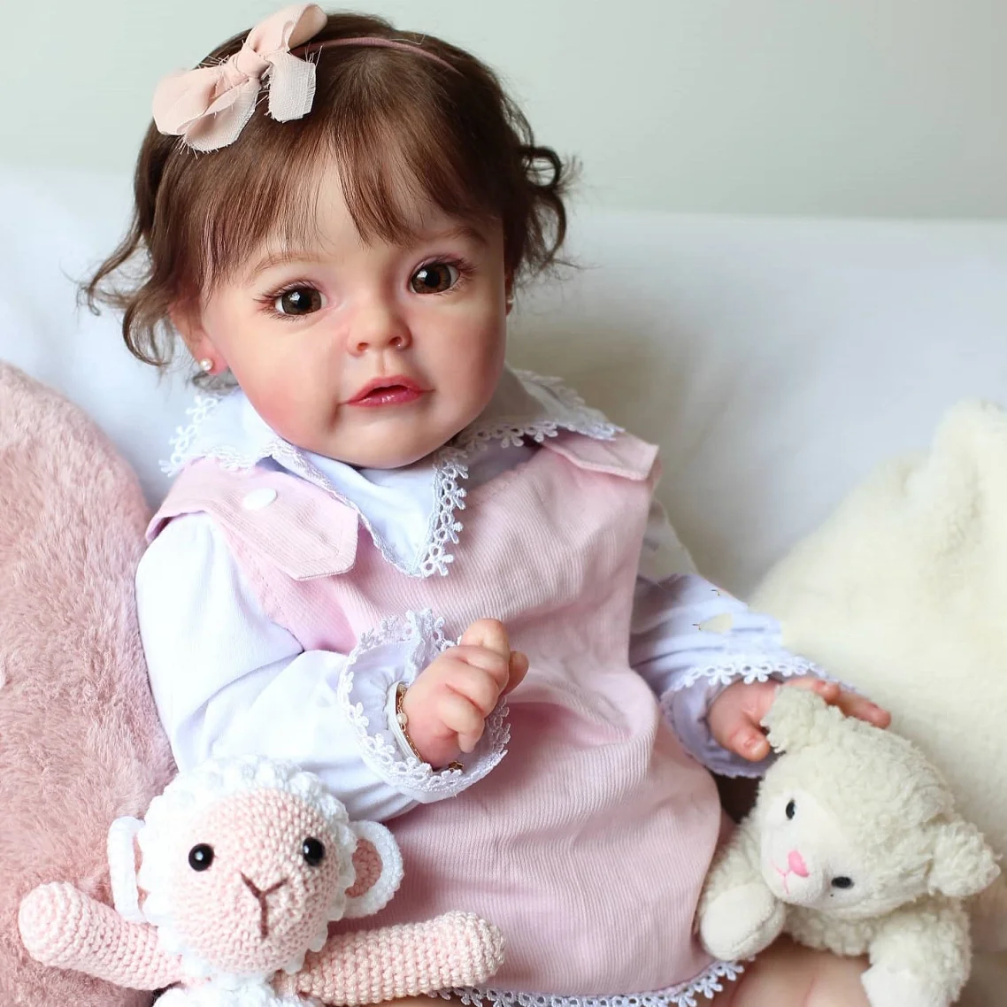 SUESUE Bebe Reborn 24' Realistic Beautiful Reborn Baby Toddler Girl Doll Implanted Hair Newborn Reborn Silicon Baby Dolls