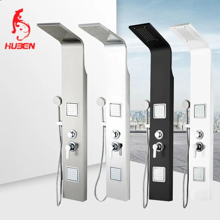 Hot Sale 304 Stainless Steel Shower System Wall Mount Bathroom Waterfall Rainfall Shower Panel With Adjustable Shower Jets