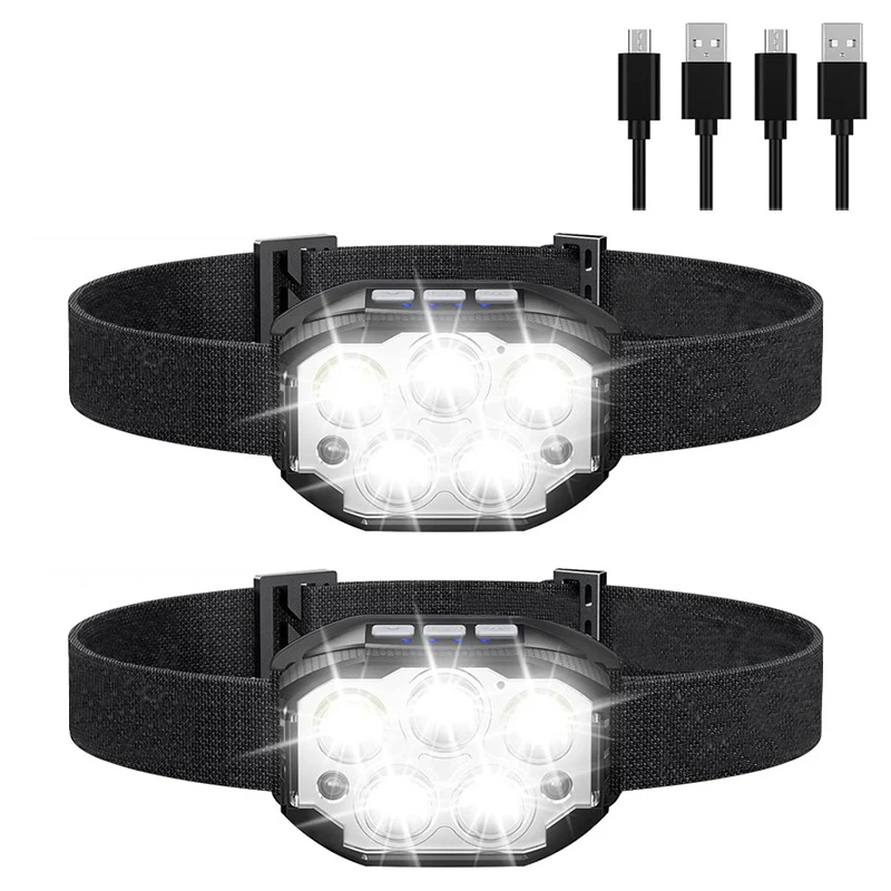 Mini cob sensor emergency usb rechargeable motion sensor torch headlamp