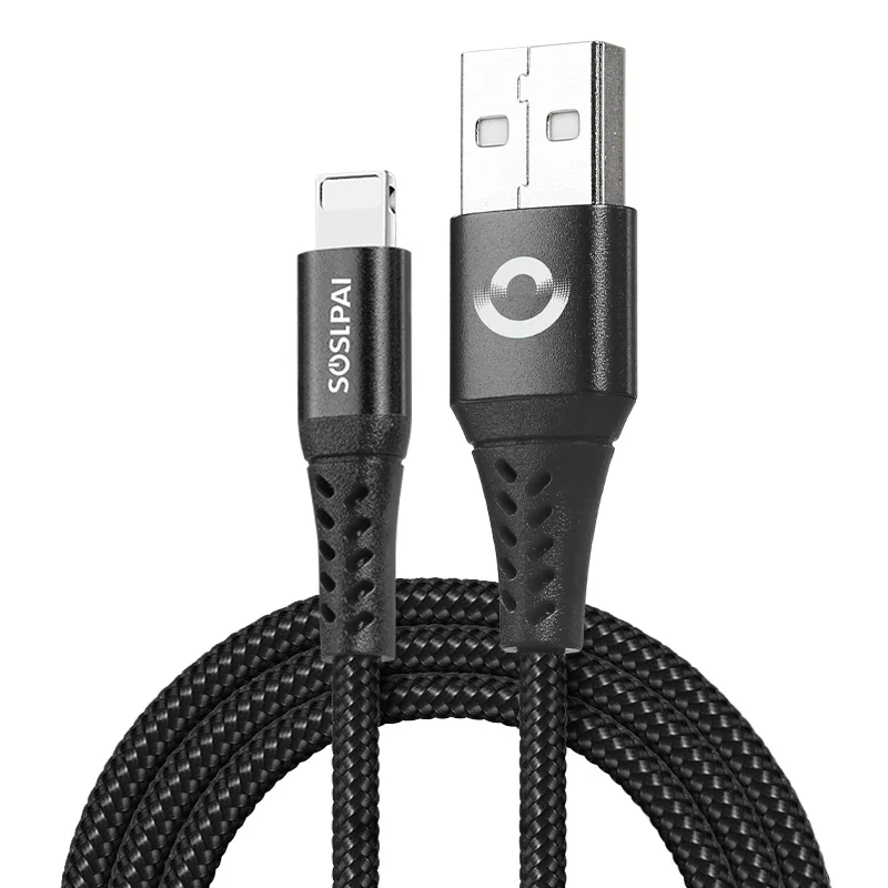 SOSLPAI, Новое поступление, usb-кабель для передачи данных, нейлон + алюминиевый сплав, usb-кабель для зарядки iphone