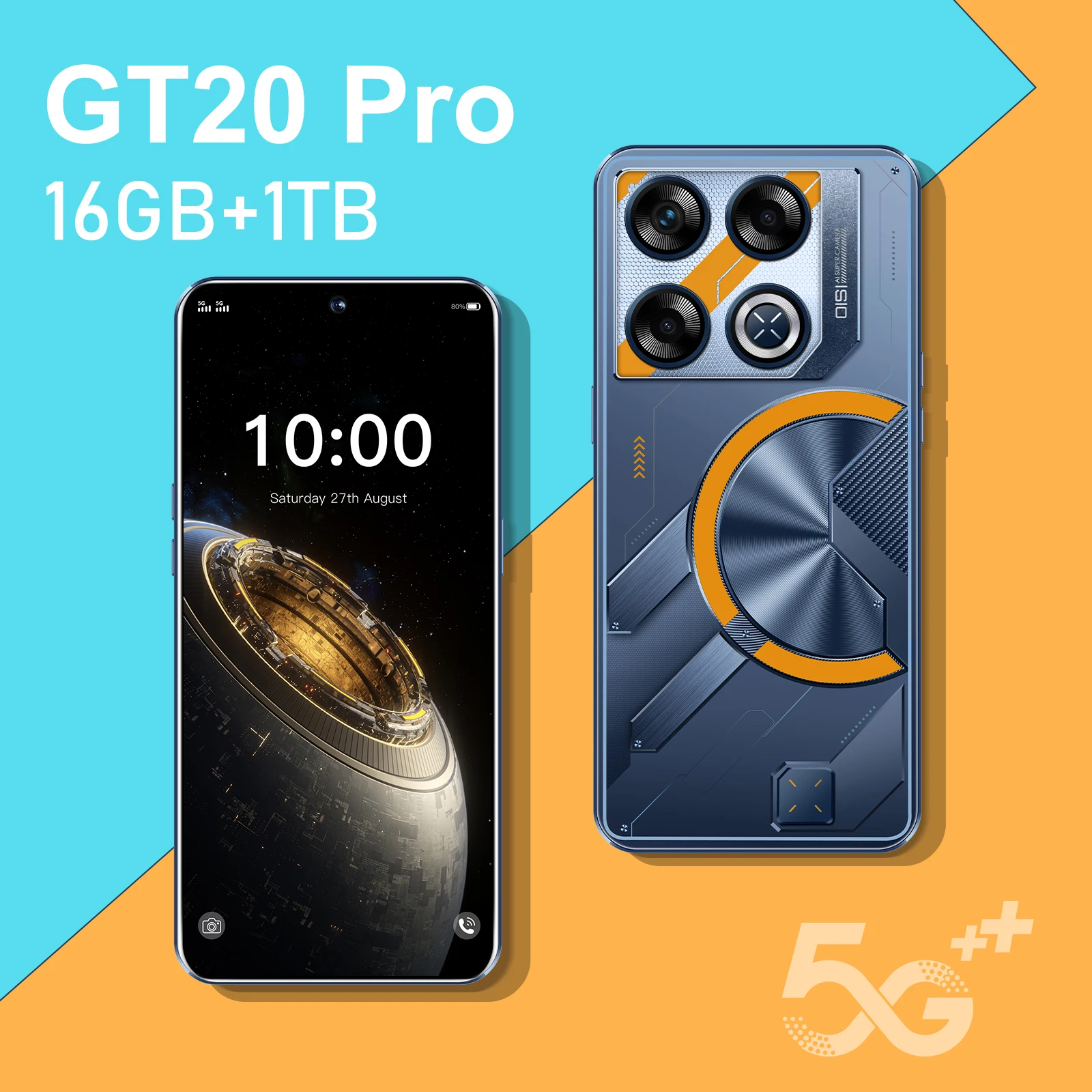 Original New GT20 Pro 5G Smartphone 7.3 Inch Large Memory Cell Phone Global GSM LET Unlocked 4G 5G 7.3 Inch Big Screen Mobile