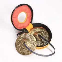 Tingsha Cymbals Tibetan Lucky Symbol Embossed Meditation Yoga Bell Chimes With Case