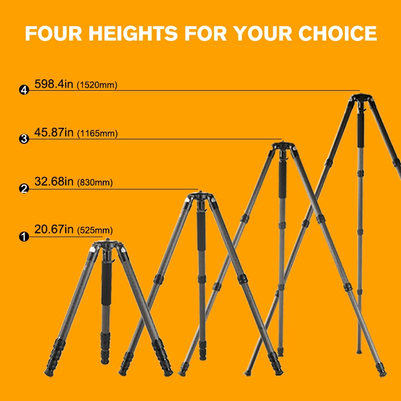 Big heavy duty carbon fiber stativ hunting tripod stand