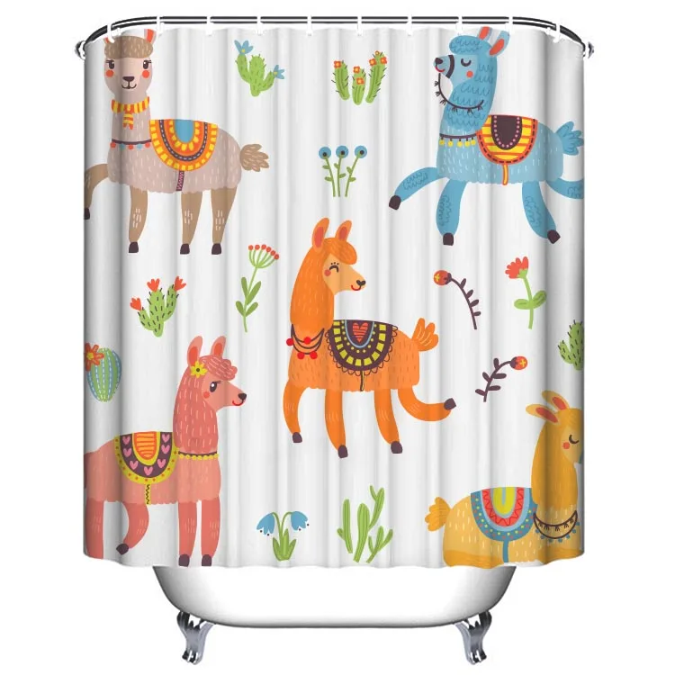 Wholesale Bathroom  Digital Print Children Cute Cartoon  Shower Curtain