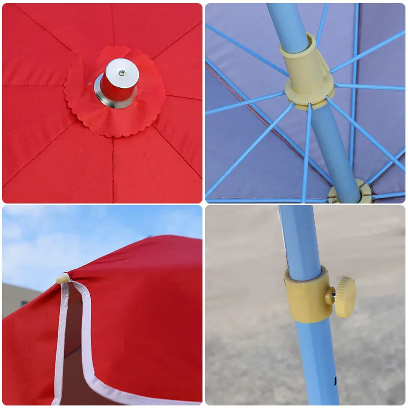 Glamping rainbow beach umbrella custom logo outdoor parasol beer advertising beach umbrella