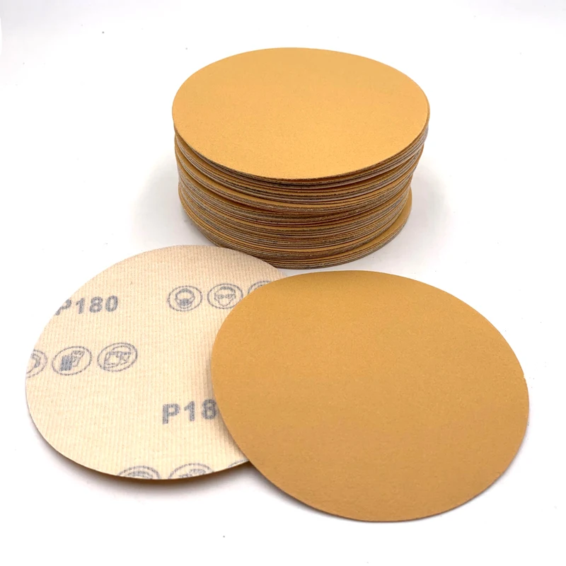 Abrasive Tools Aluminum Oxide Hook And Loop Sand Paper Yellow Color Sanding Paper Discs For Automotive Industry