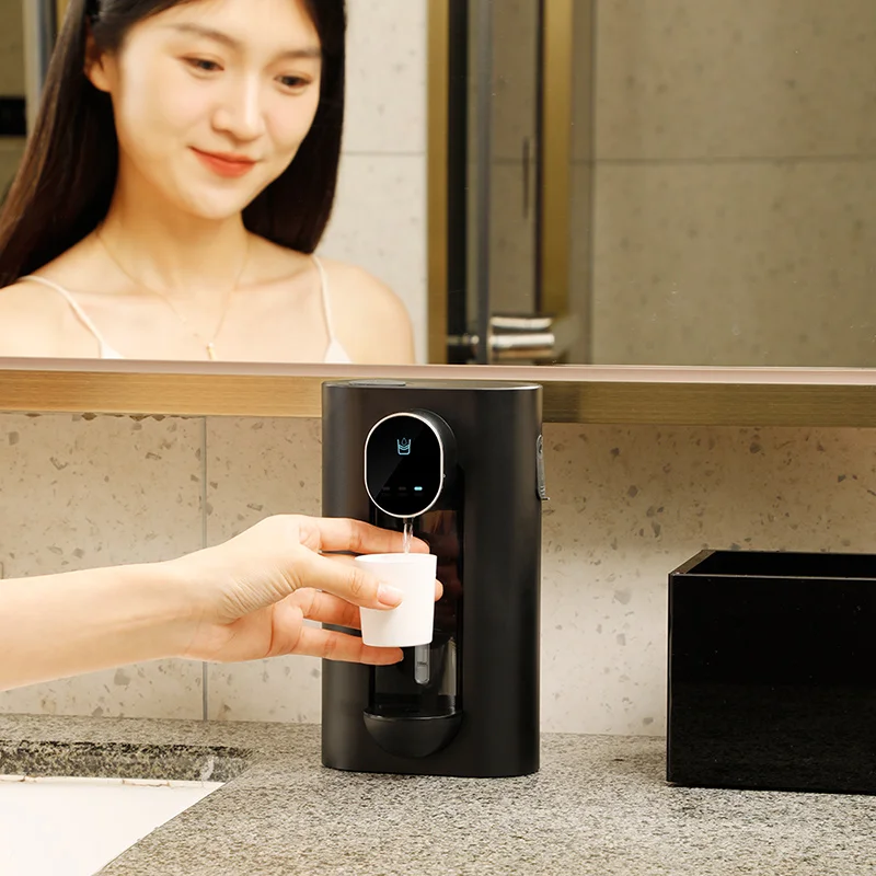 2023 Launched Smart Sensor Home Appliance Desktop Wall Mounted Double Use Black Bathroom Automatic Mouthwash Dispenser