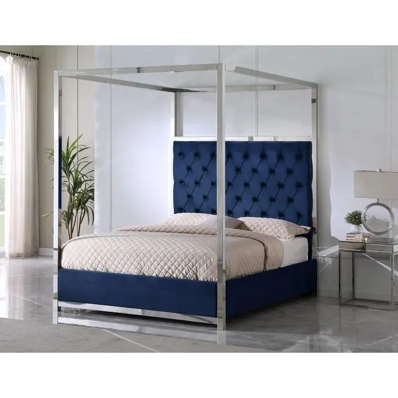 Romantic Luxury King Size Bed Frame Canopy Bed Frame Full Size Upholstered California King Bed