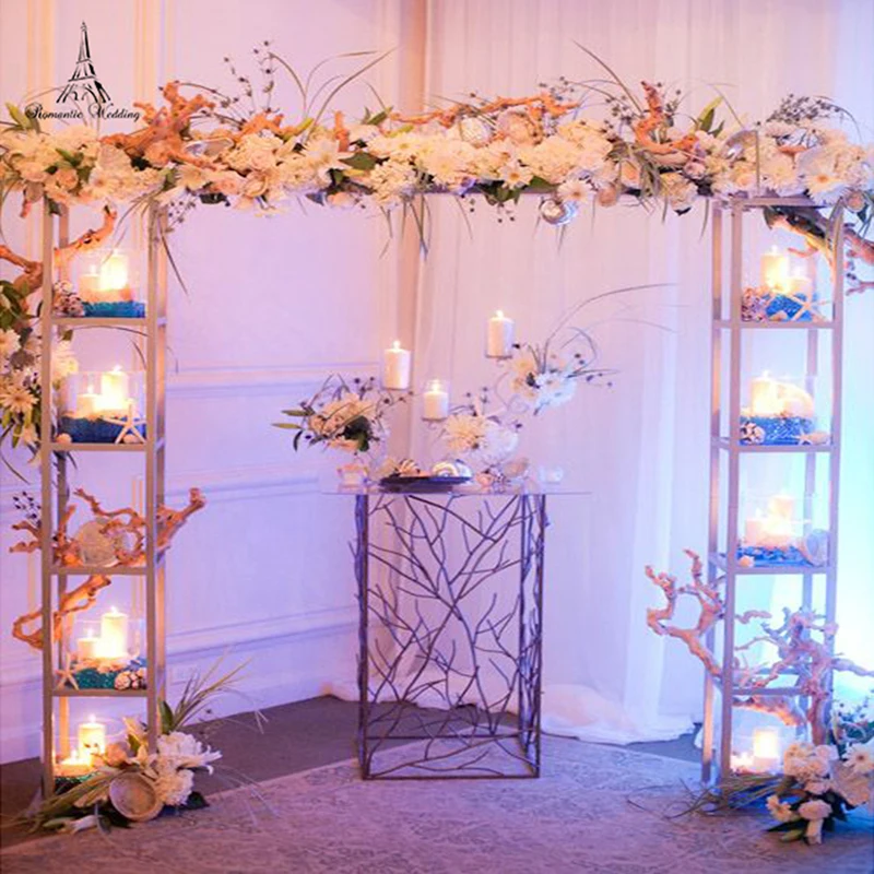 Metal golden Flower Stand Wedding Party Lead Road Wedding arch Flower Stands stylish wedding party decorative flower stand