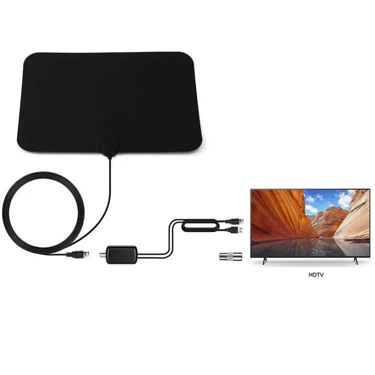 Flat HD Digital Indoor Amplified 60 Miles Range TV ISDB ATSC DVB-T DVB-T2 Antenna tv