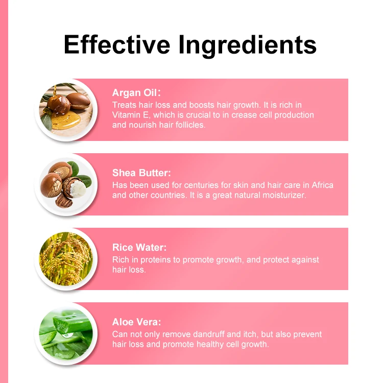 Private Label Sulfate Free Biotin RIce Water Rosemary Organic Natural Hair Mask Hair Growth Oil Shampoo and Conditioner Sets