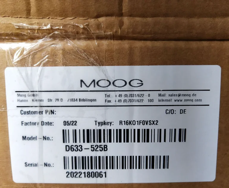 new and original Servo Valve D633-525B R16KO1F0VSX2