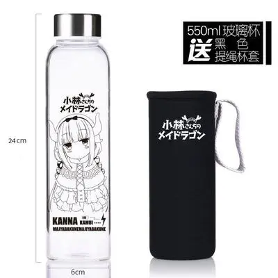 Natutos 550ml glass water bottle hot Japan anime game character Delicate water bottles