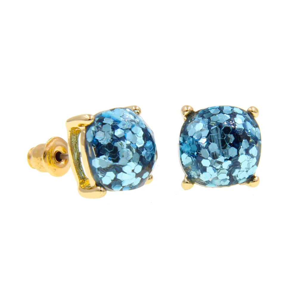 
Resin Bling Glitter Square Stud Fashion Earring Women 