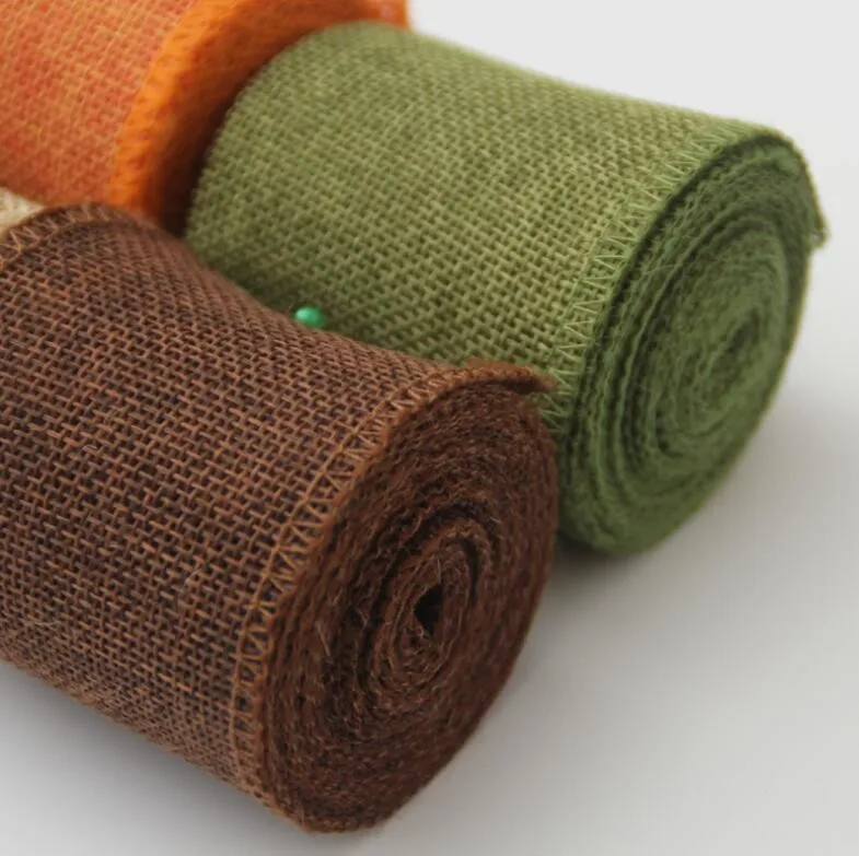 Wholesale Best Price 6CM Linen Jute Ribbon Roll For Wedding Christmas Decoration