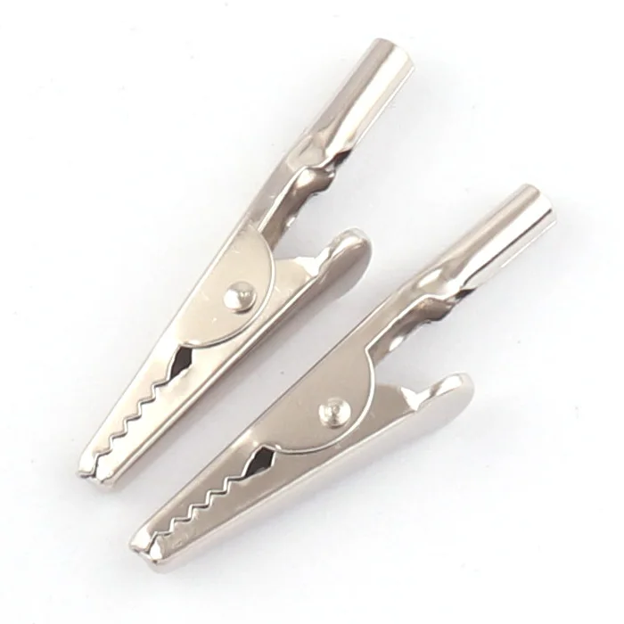 Фабричная поставка серебристого металла защищенный зажим «крокодил» Крокодил Зажимы «крокодил» батарея Clip-52x12mm