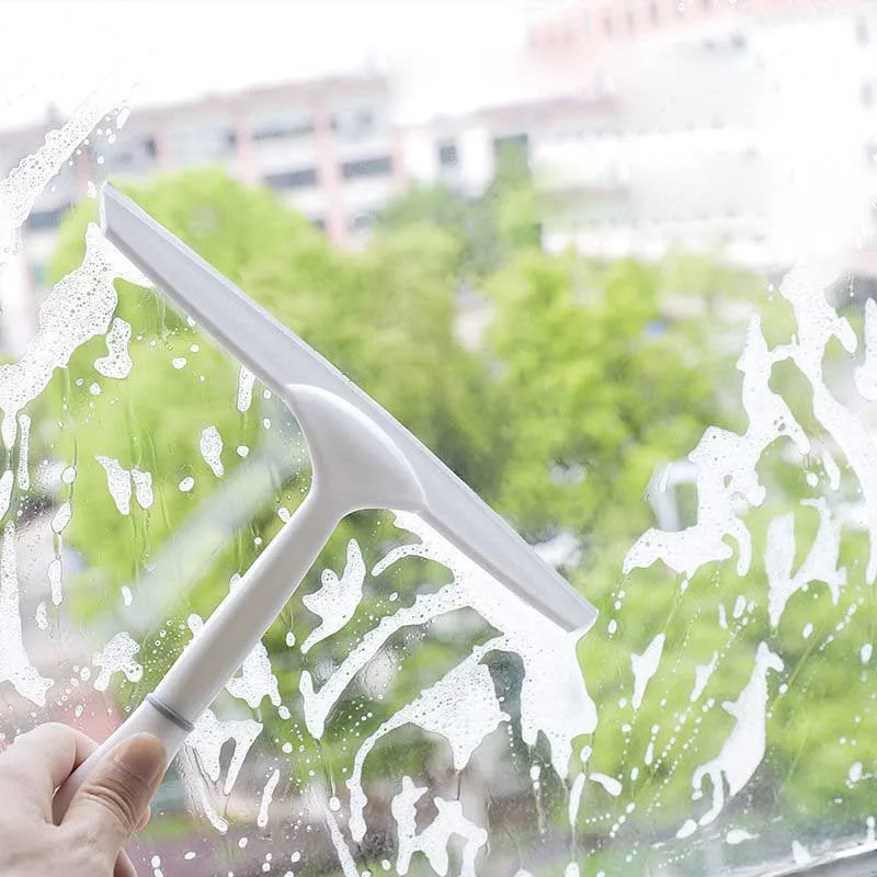 Home curved handle glass wiper TPR Flexible soft strip glass wiper coffee table bathroom wiper silicone/rubber