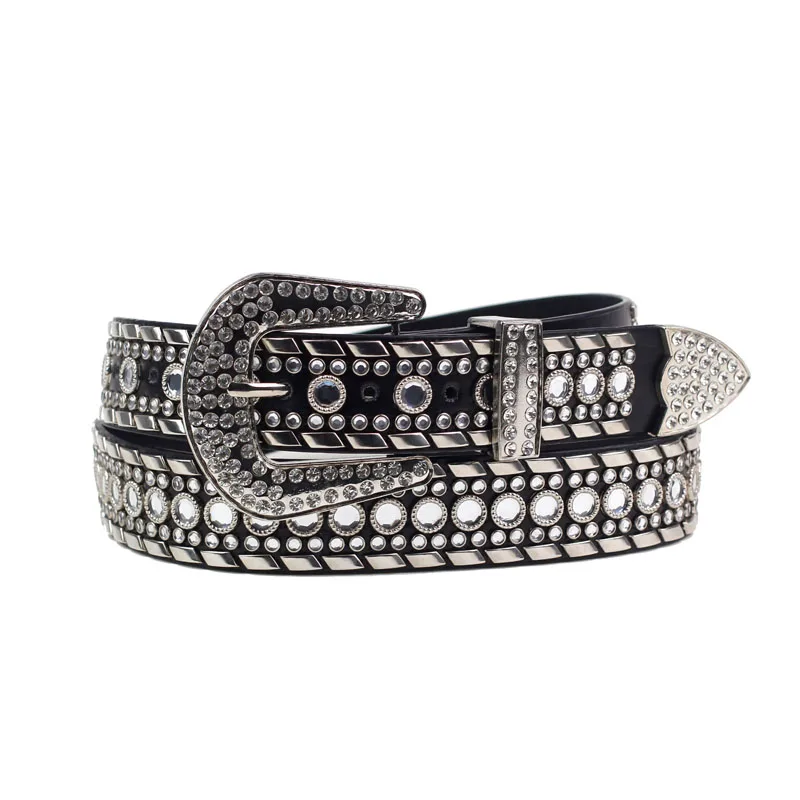 Блестящий Кристалл Rhinestone инкрустированные для женщин мужчин ремень бриллиантами ремень в ковбойском стиле для женщин; Женская обувь