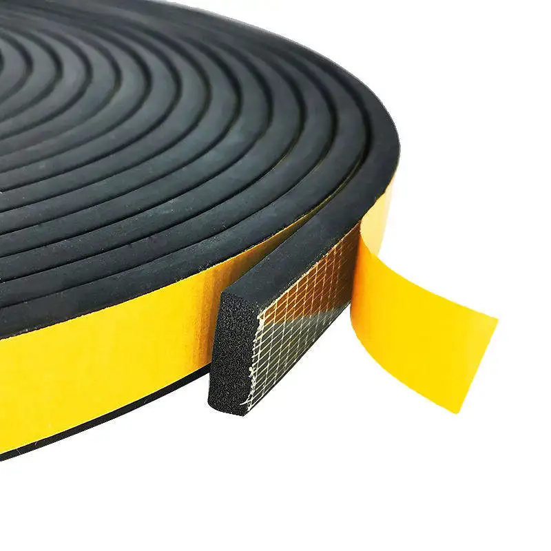 EPDM foam self adhesive strips Waterproof and windproof D/E/U type for door Window frame sealing rubber with tape