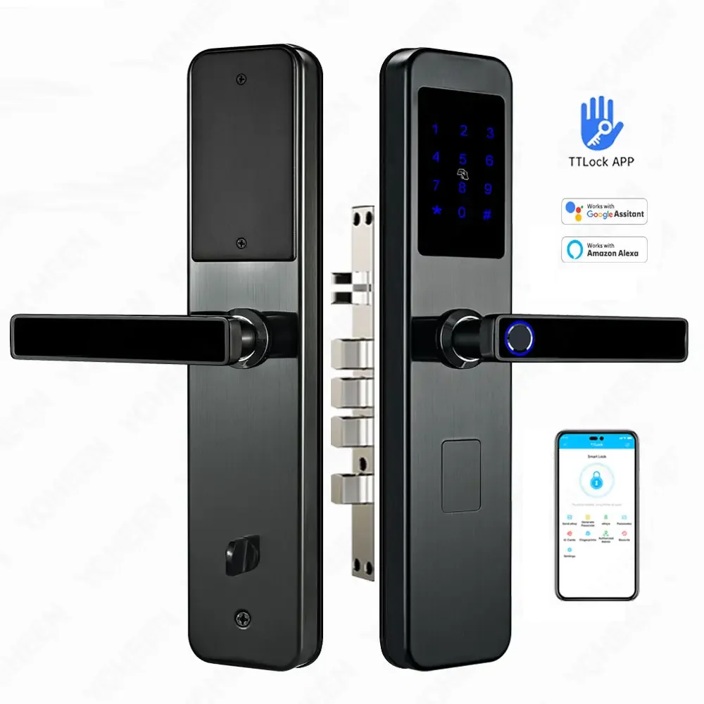 Биометрический водонепроницаемый код отпечатков пальцев интеллектуальный замок tttlock приложение цифровой смарт-замок ключ карта Tuya Wi-Fi Безопасный электронный