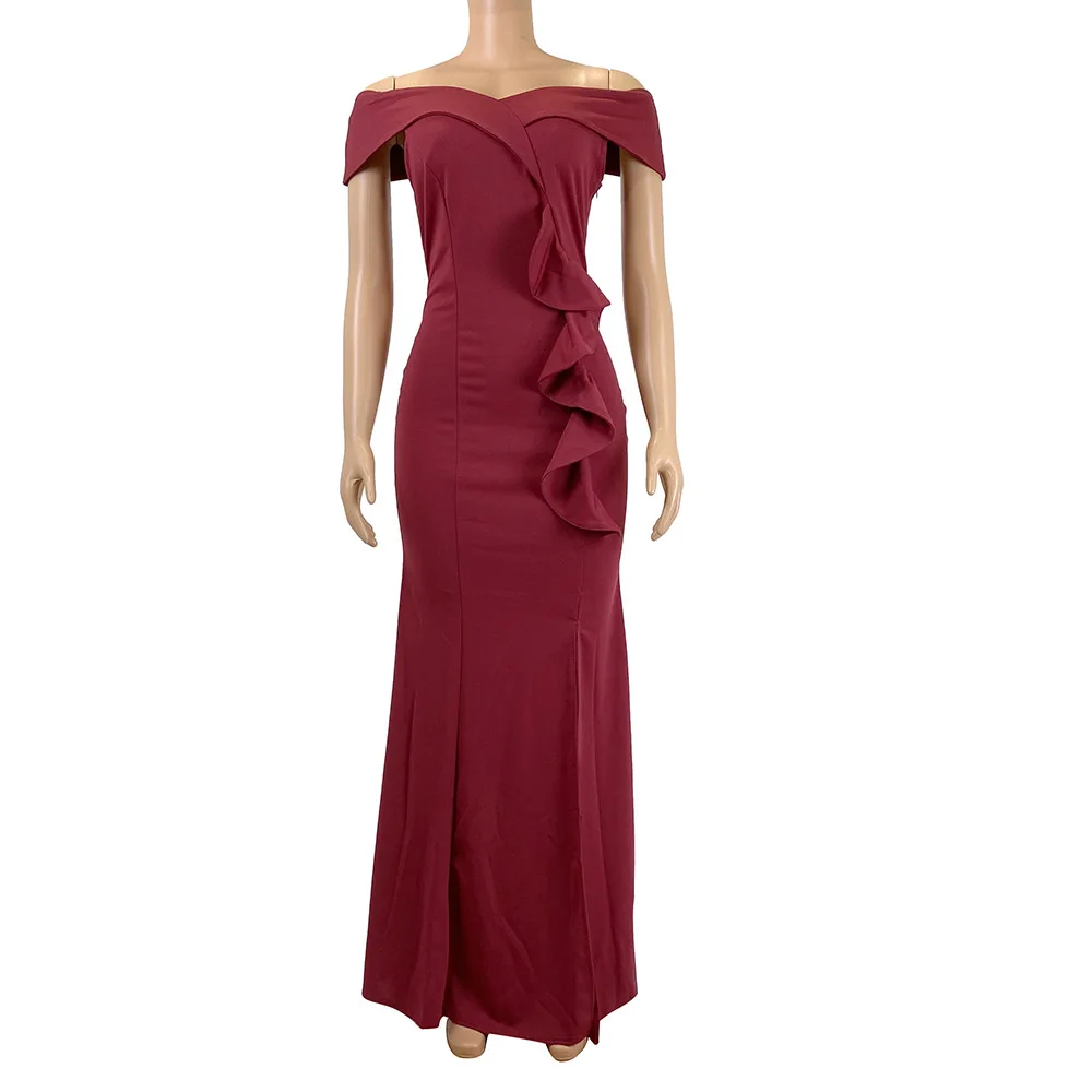 2021 New Arrival Luxury Elegant Ruffle Off Shoulder beautiful evening dress Ball Gowns Formal Evening Prom Dresses