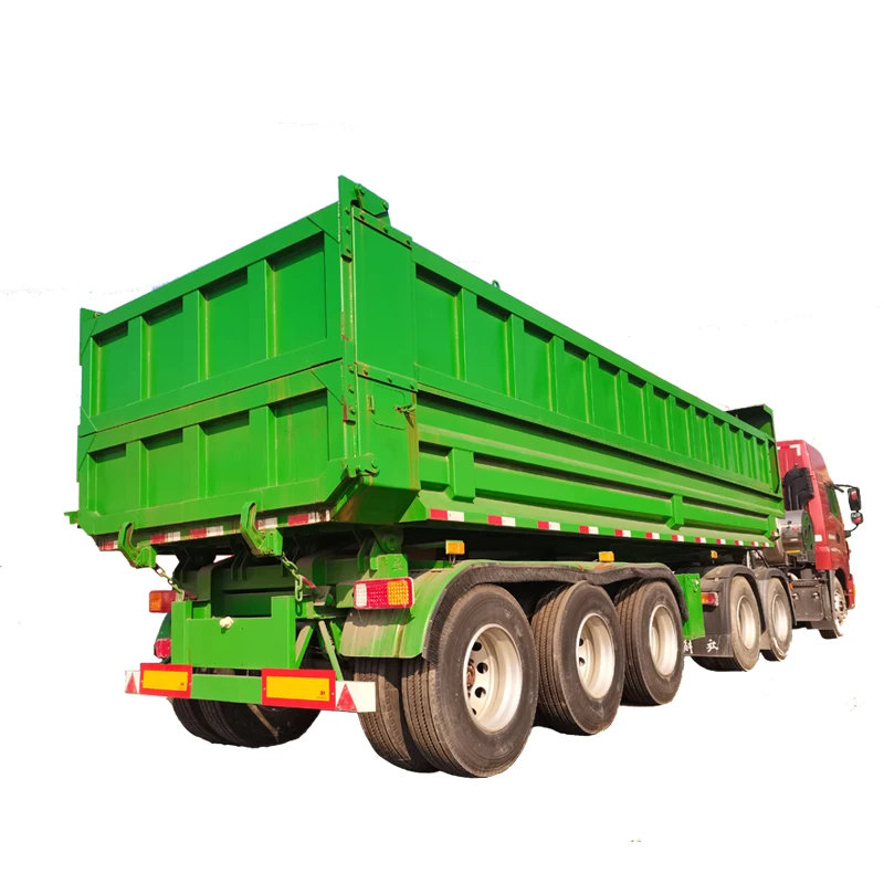 New Used 3 axle 4 axles Tipper Tractor Side Rear heavy duty Dump Trailers with Hydraulic Cylinder