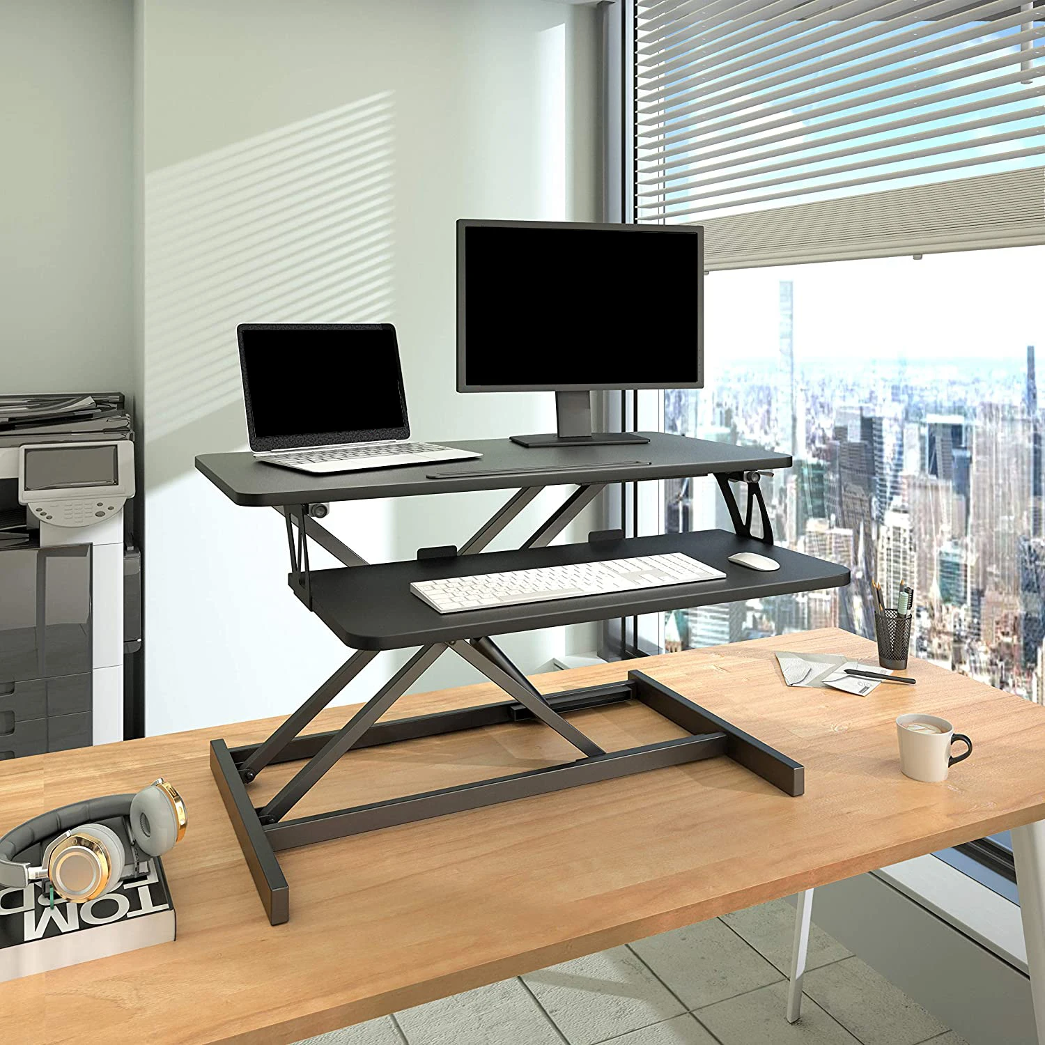 Height Adjustable Desk Sit Stand Up Office Table Design Simple Adjustable Standing Desk