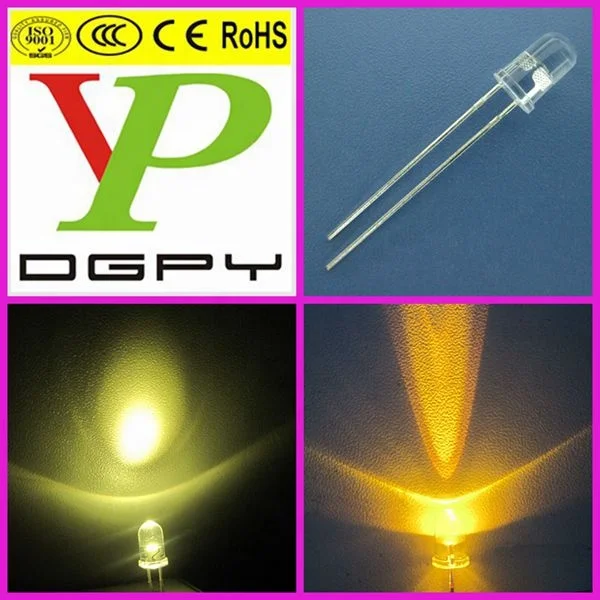 High Quality 5mm round yellow led diode dip led 585-595nm ( CE & RoHS Compliant )
