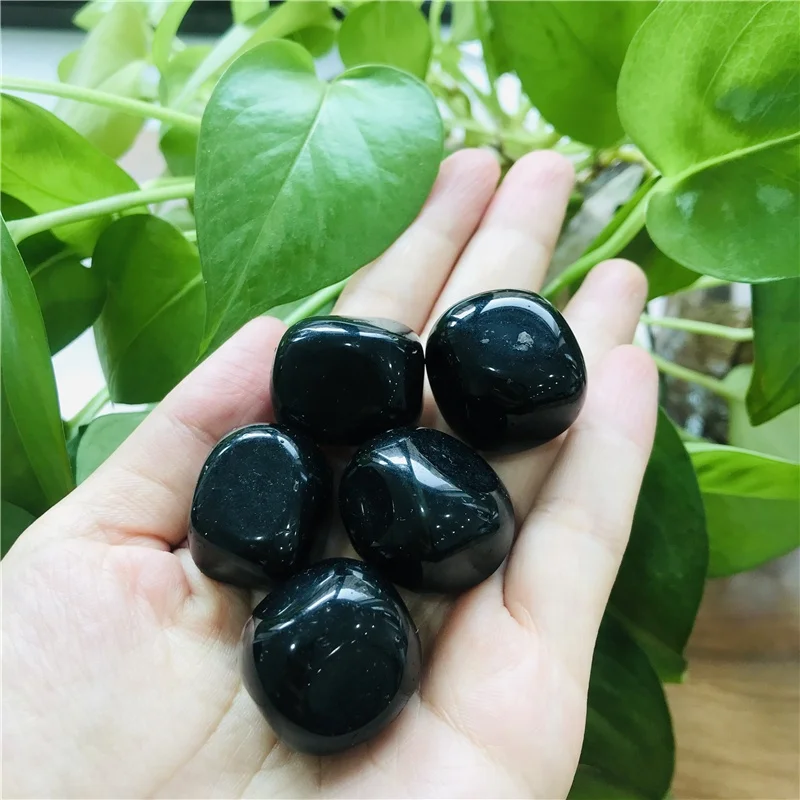 Wholesale bulk  healing crystals stone  black obsidian tumbled stones for decoration