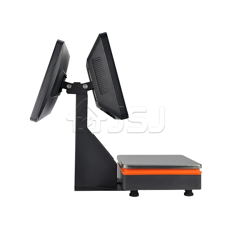 JSJ53B Dual Screen Weighing POS Scale Double Screen Pos Machine Touch Screen Pos System Cash Register For Supermarket