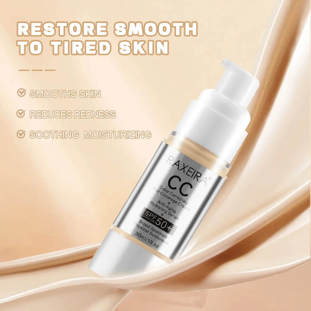 OEM SPF 50+ Color Correcting Cream Full Coverage Liquid Foundation Collagen Face CC Cream Foundation Makeup Waterproof