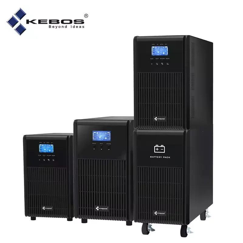 KH11-1K Kebos (L) ЖК-дисплей с двойным преобразованием чистой синусоидальной волны 1000va 900 Вт однофазный центр обработки данных онлайн башня ИБП