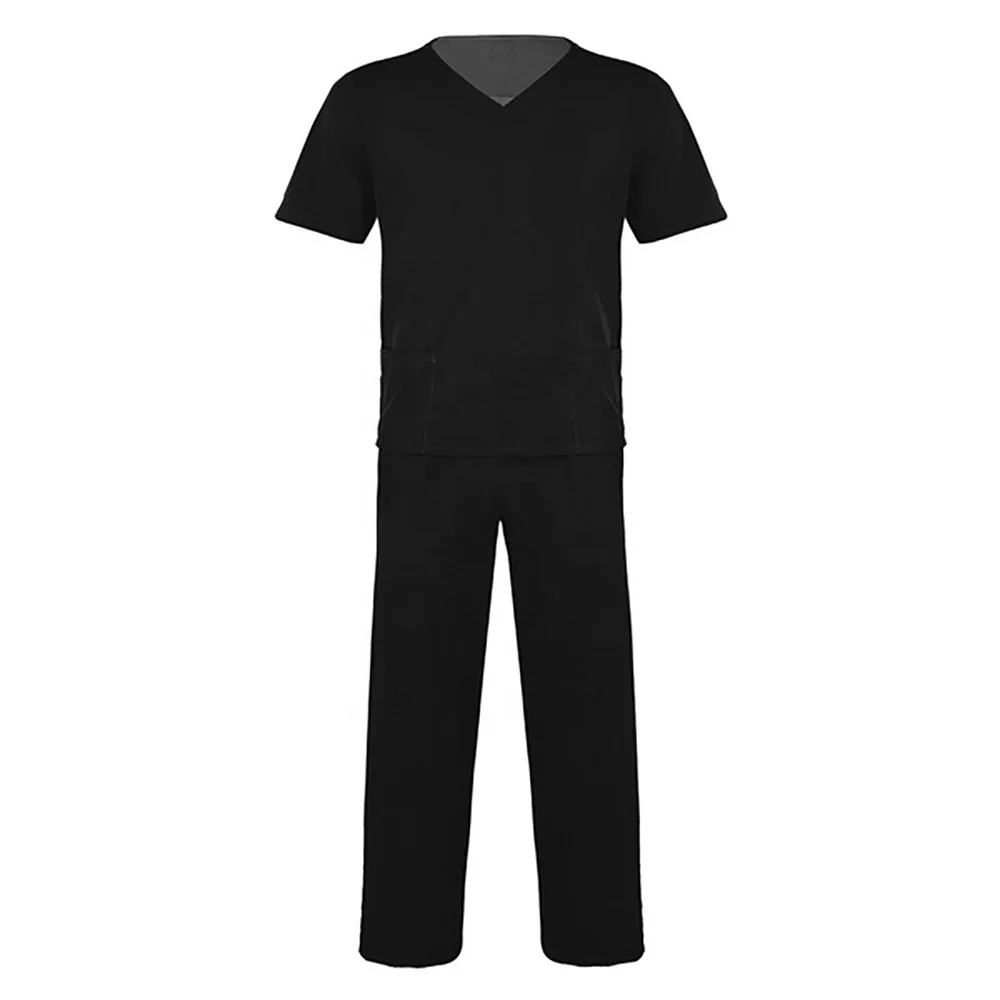 2023 Latest Embroidery Medical Uniforms Nursing Uniforms New Design Stretchy Soft Short Sleeve Customized Hospital Nurse Scrubs