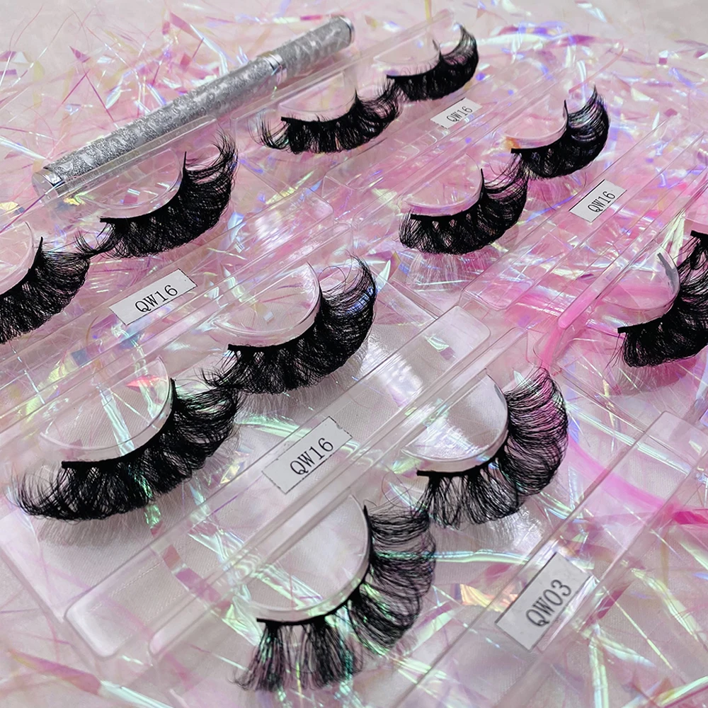 Hot false eyelash Synthetic Fields Lashes boost 25mm natural  Faux 5D 3D  Mink Eyelashes Color Mink Russian Strip Eyelash Vendor