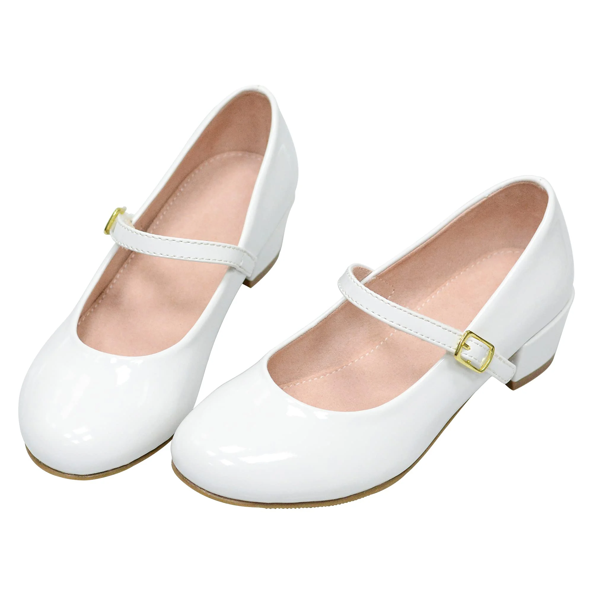 Custom Gold Glitter School Princess Wedding Party Dress Little Girls Low Heel Mary Jane Flats Shoes